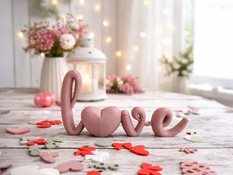 Schriftzug Love in Ballonoptik
