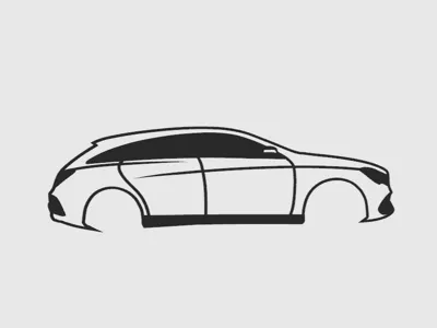 Mercedes CLA SB Silhouette Wall Art Car