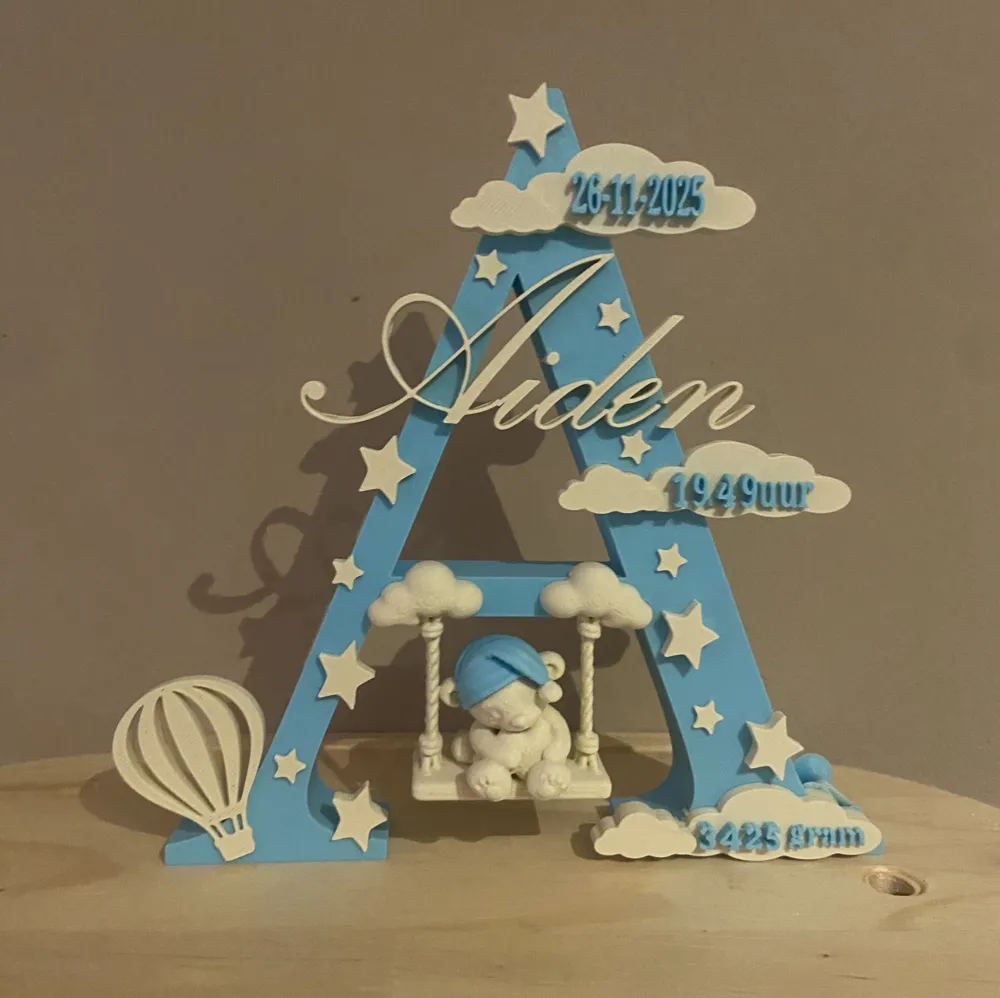 Personalized Name letter|Customizable Birth Detail - Free 3D Print ...