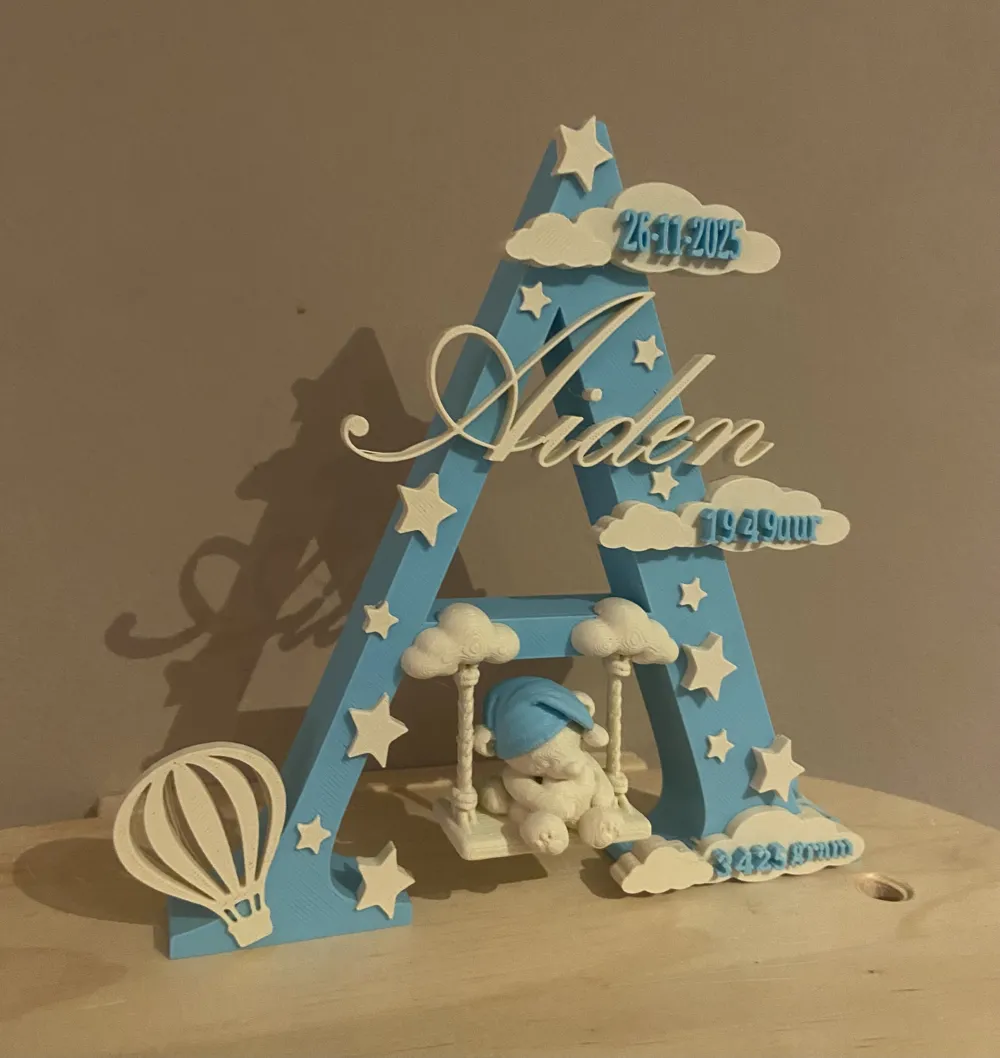 Personalized Name letter|Customizable Birth Detail - Free 3D Print ...