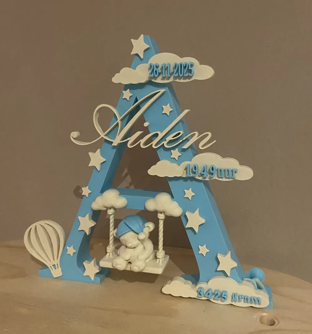 Personalized Name letter|Customizable Birth Detail - Free 3D Print ...