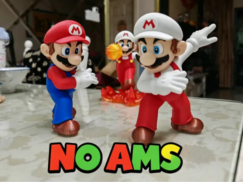 马里奥 火焰马力欧 Mario 向前冲 多色拆件打印（无需ams）
