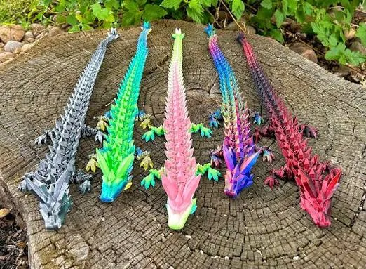 Articulated crystal dragon - Free 3D Print Model - MakerWorld