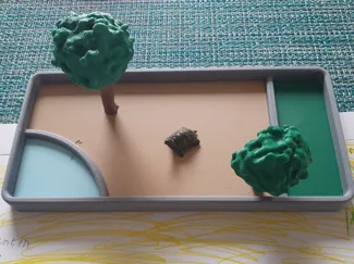 Schildkrötengehege für eine Spielzeugschildkröte