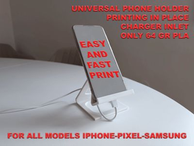 Universal Charging Phone Stand (Fast & Easy Print)