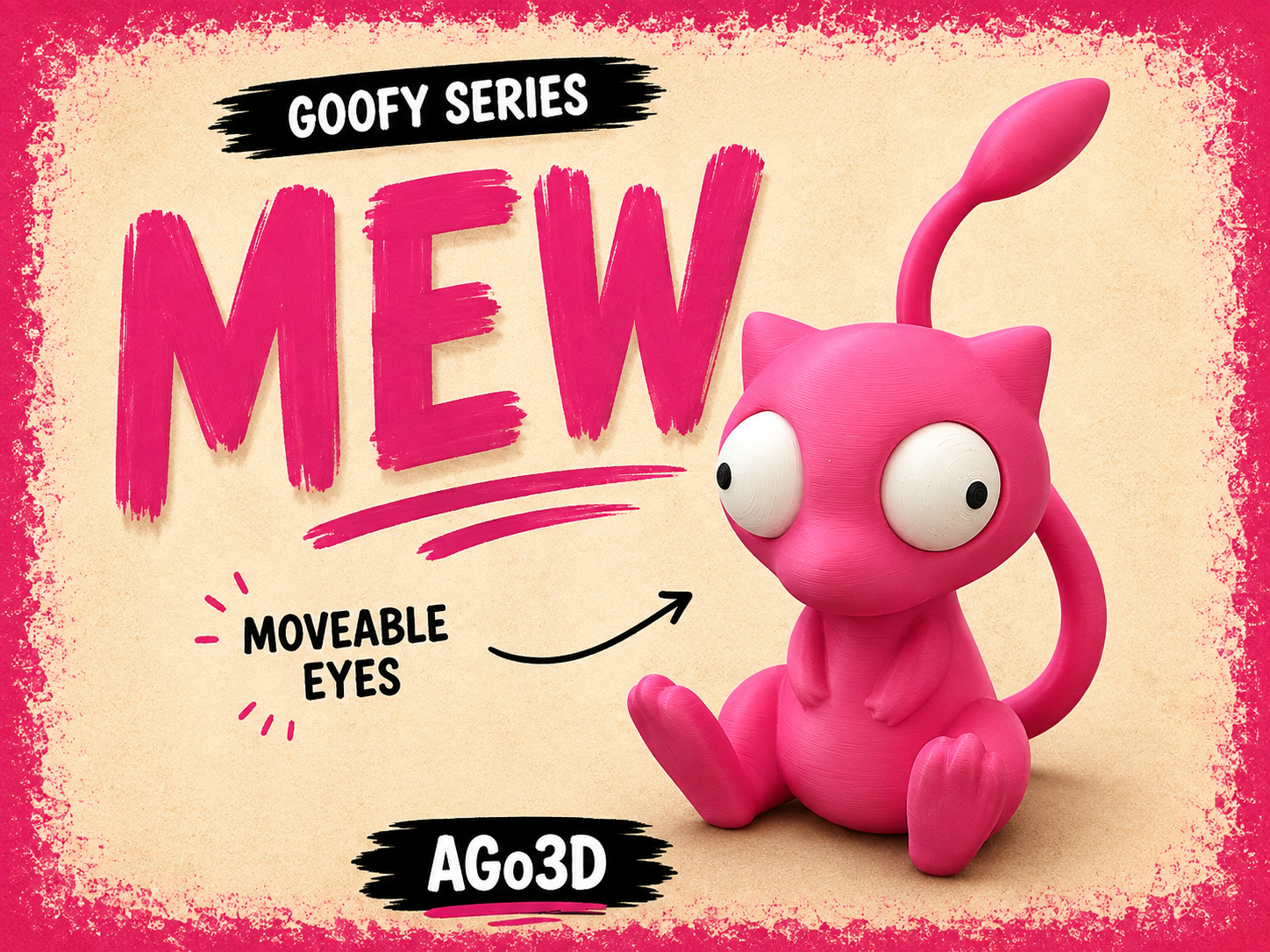 Goofy series – MEW Movable Eyes NO AMS pokemon 3D model