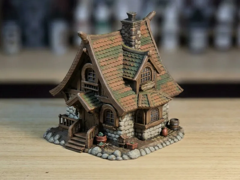 Cozy Medieval Fantasy Cottage / Miniature Terrain