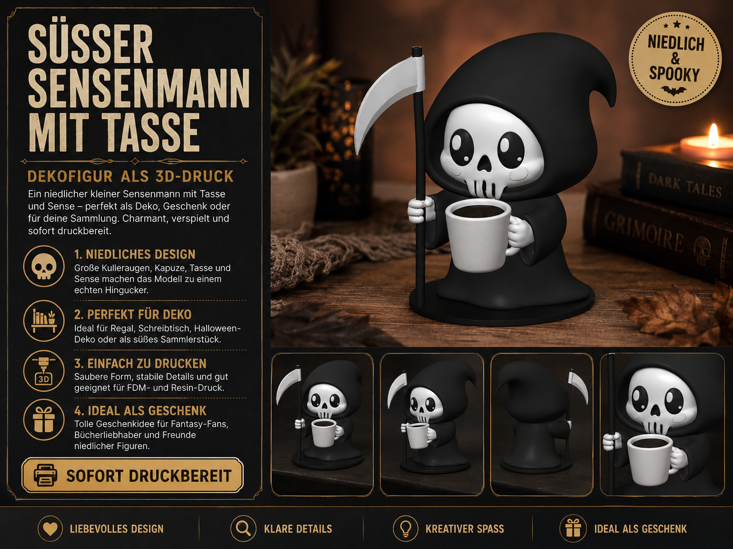 Grim Reaper Coffee – süße Gothic-Figur