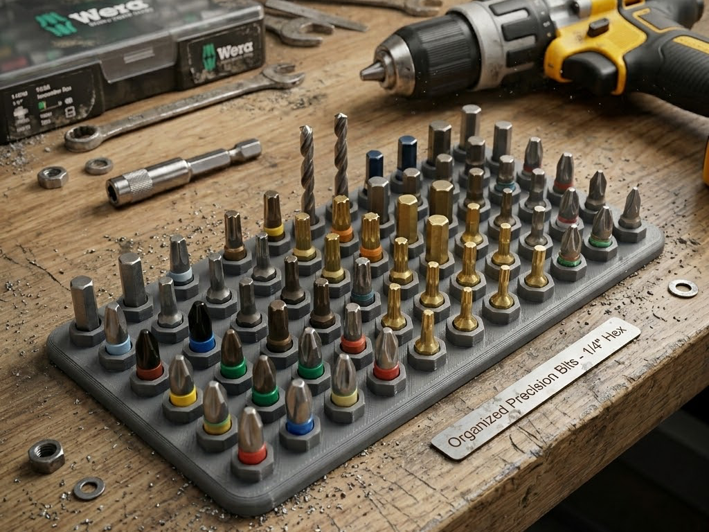 Hex Drill Bit Organizer – Symmetric Layout