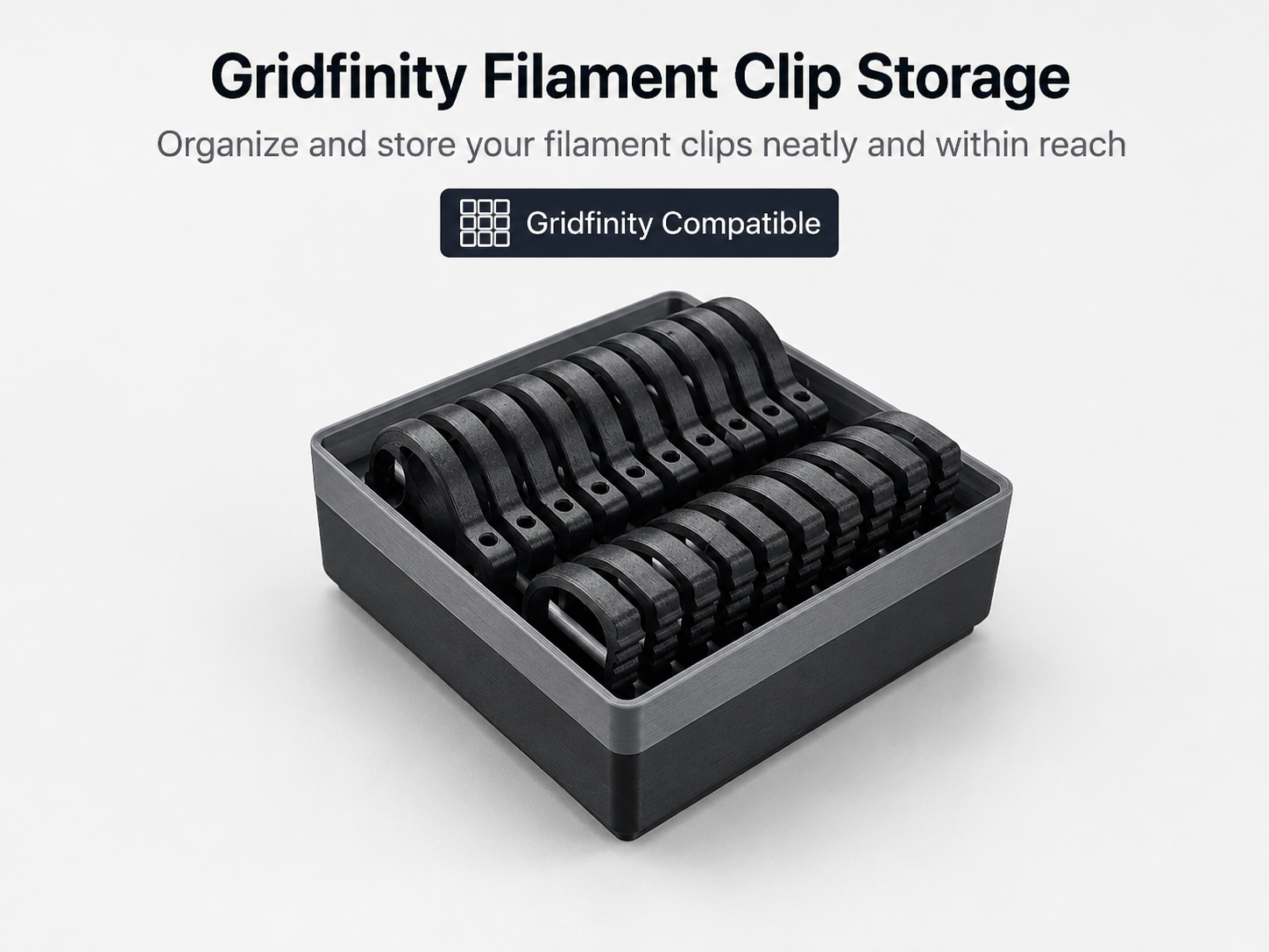 Gridfinity Filament Clip Storage