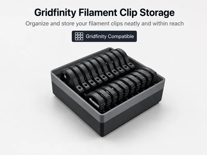 Gridfinity Filament Clip Storage