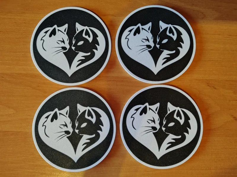 Cute cat coaster/Yin i yang