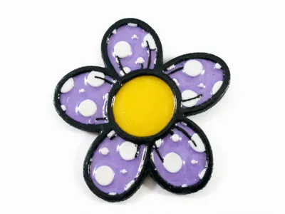 Embossed Flower Keychain, both sides