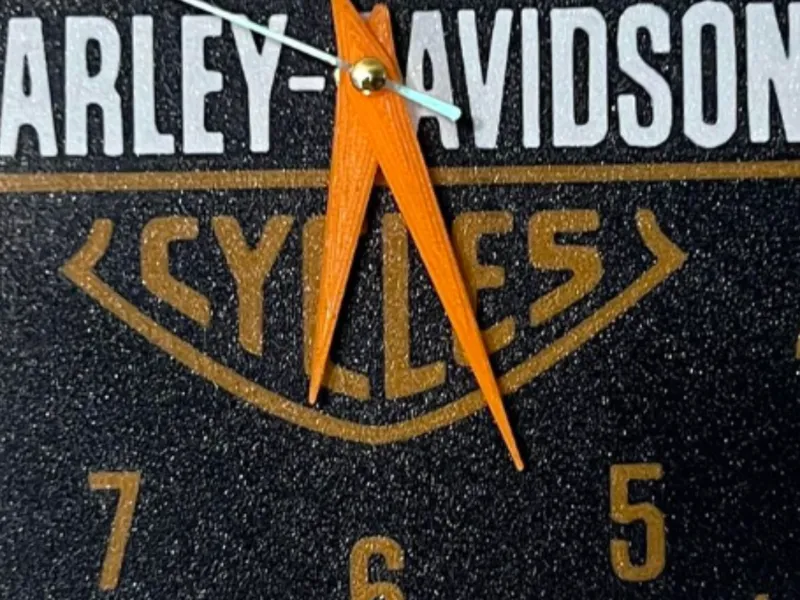 Harley Davidson bar and shield fan art clock