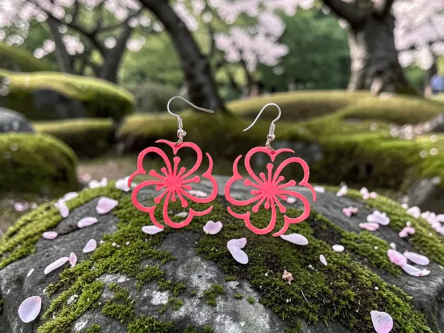 Sakura spiral earrings