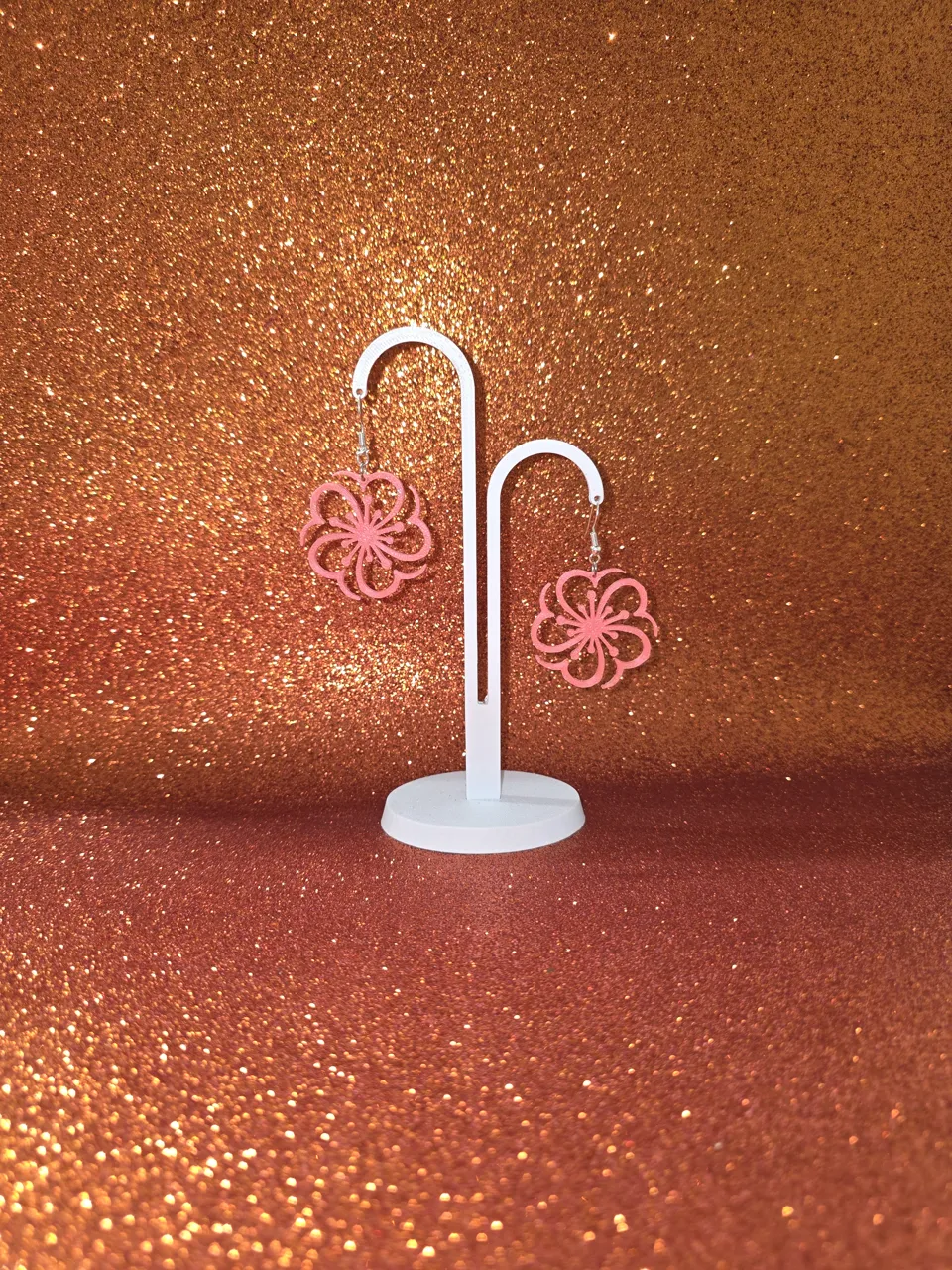 Sakura spiral earrings view 3