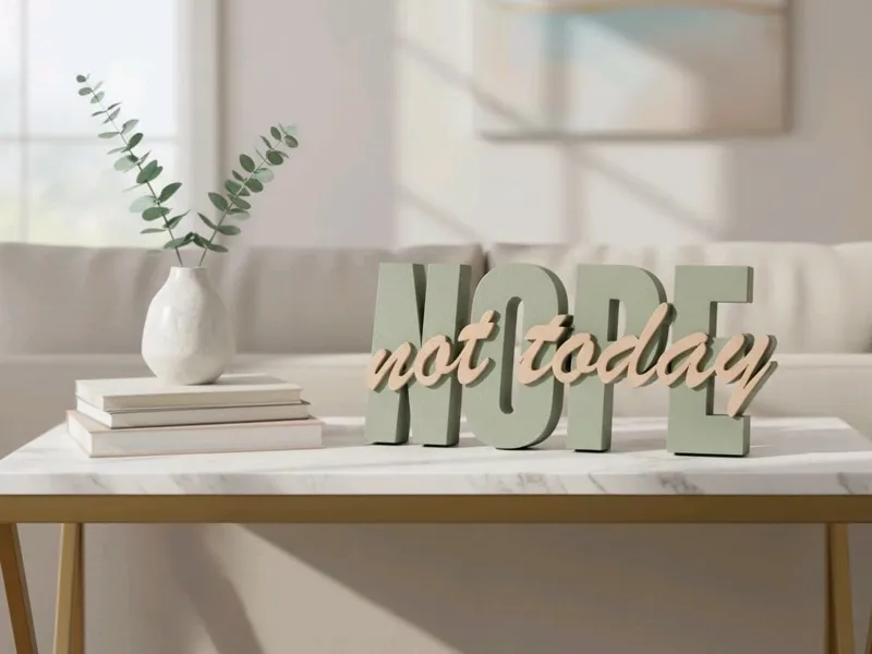 Nope Not Today - 2-Part 3D Lettering / Schriftzug
