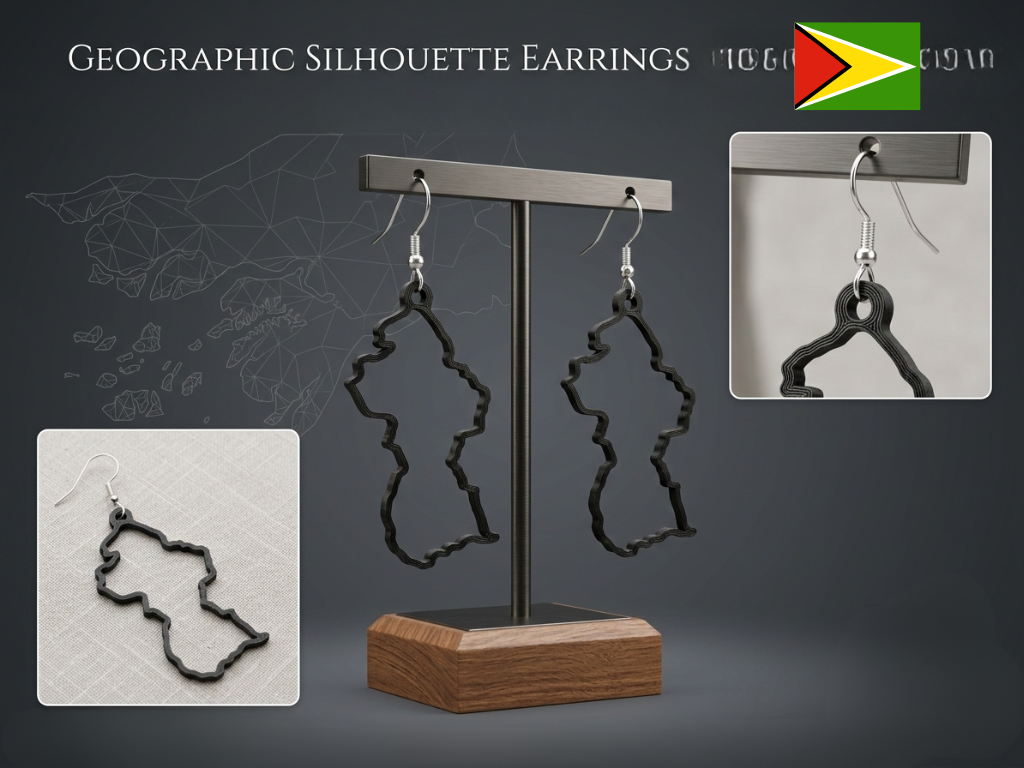 Guyana Map Earring