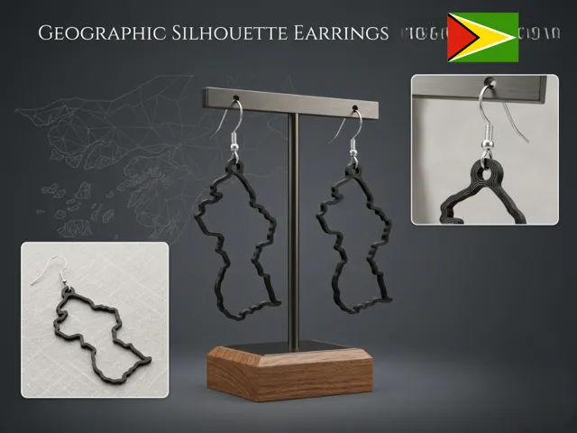 Guyana Map Earring
