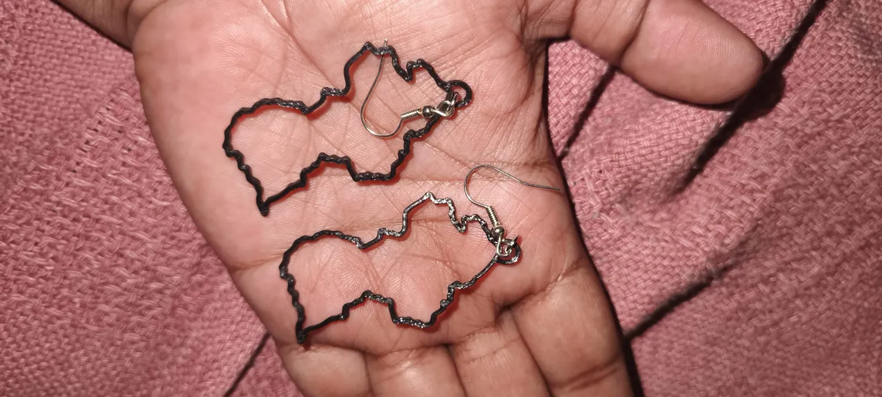 Guyana Map Earring view 4