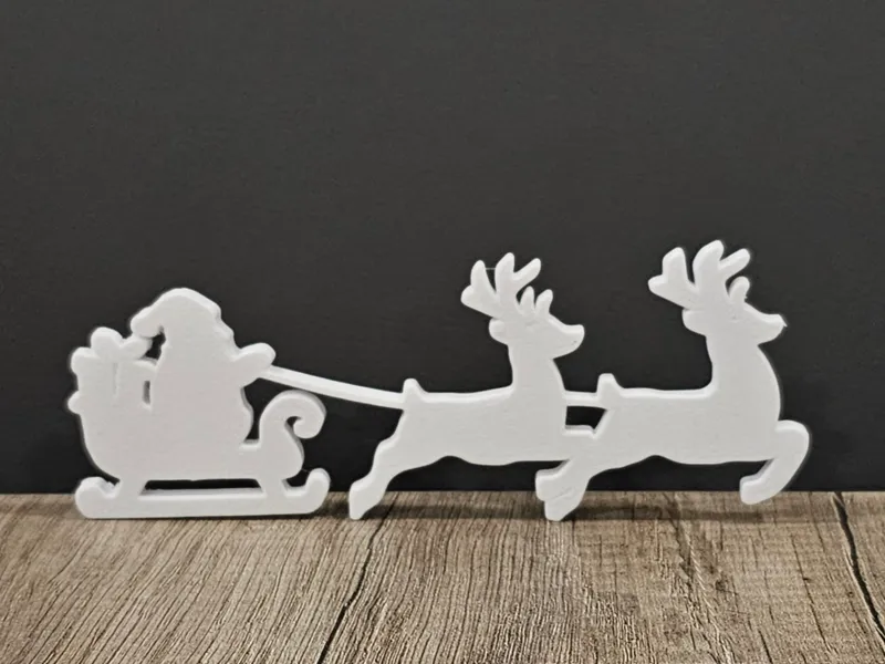 Santa sleigh and reindeer decoration