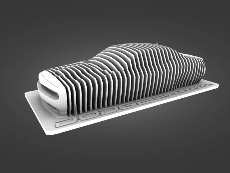 Dodge Challenger Layered Sculpture NO AMS