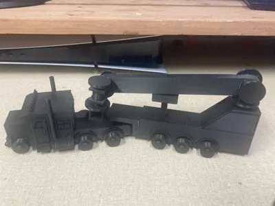 semi truck with crane 