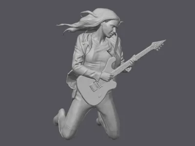 Female rock guitarist
