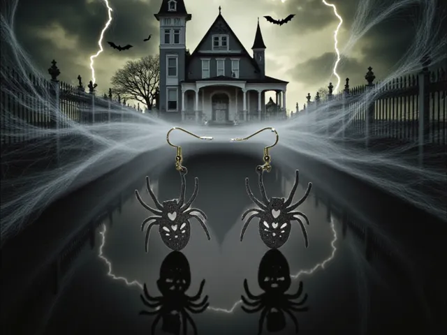Spider heart earrings