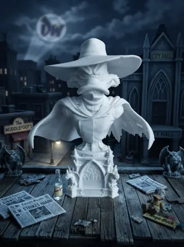 Figura decorativa: Darkwing Duck vs Negaduck – Hero vs Villain Bust — vista de referencia 5
