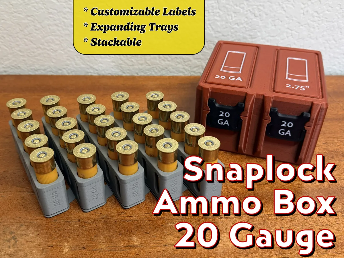 Snaplock 20 Gauge Munitionskiste + ausziehbares Fach – Kostenloses 3D ...