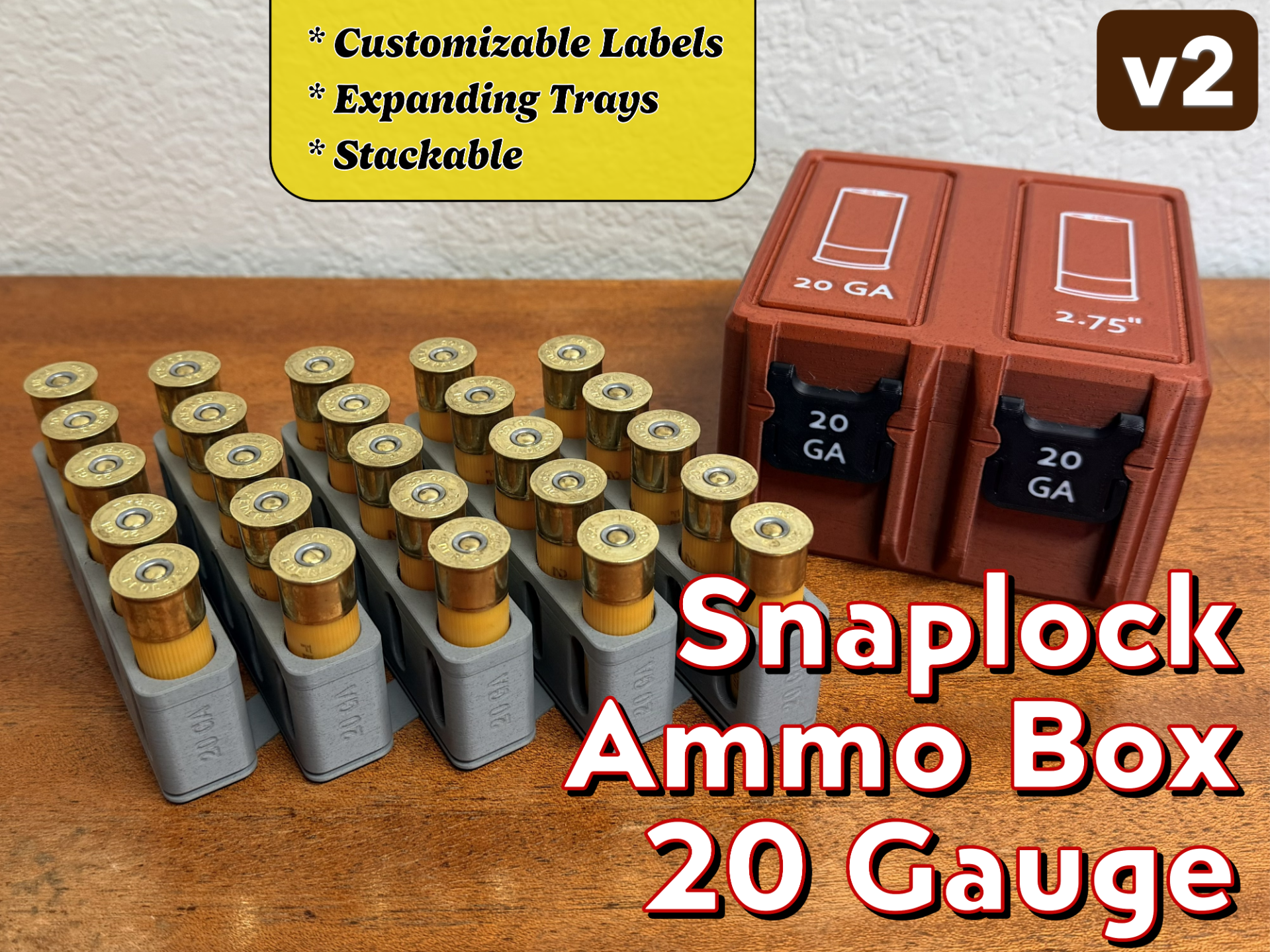 Snaplock 20 Gauge Ammo Box + Expanding Tray