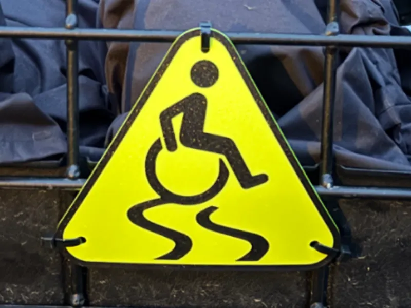 Warning Sign - Watch out – may veer sideway