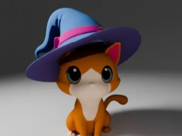 Cat with wizardhat