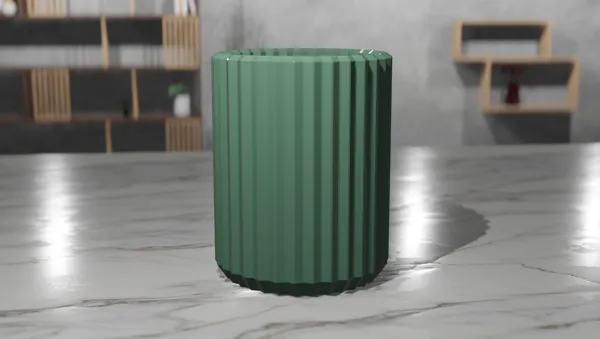 Pot de plante moderne à nervures