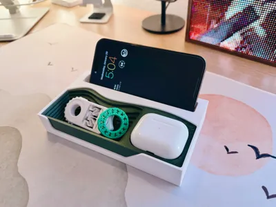 Desk Organizer with Phone Stand & AirPods Tray