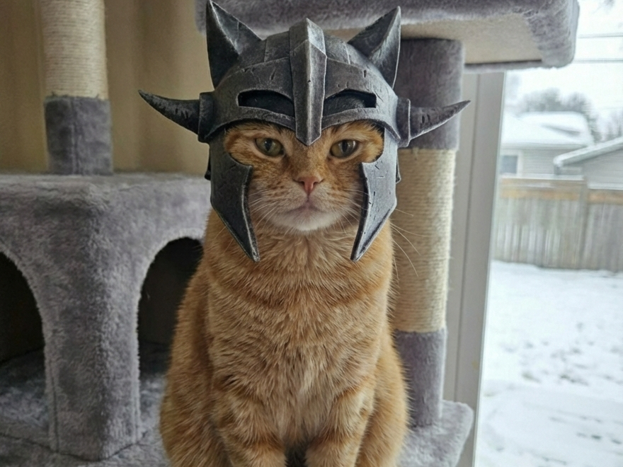 Meow-rior’s Helm: Fantasy Cat Helmet The Skyrim
