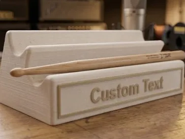Drumstick holder with custom plate