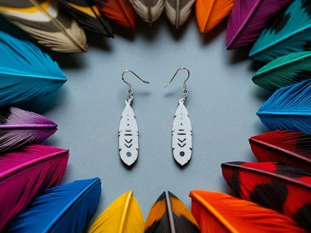 Indian feather earrings