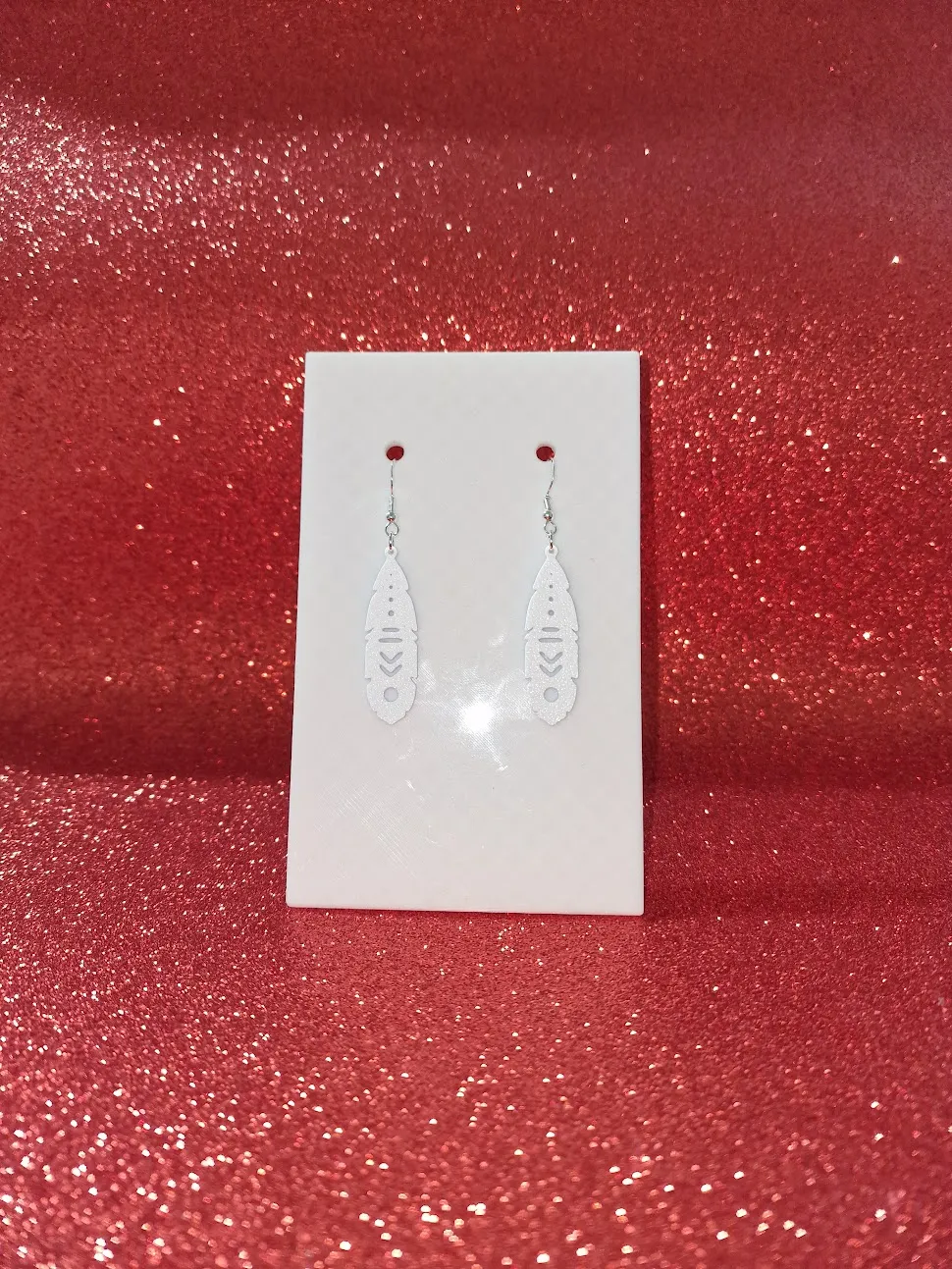 Indian feather earrings view 2