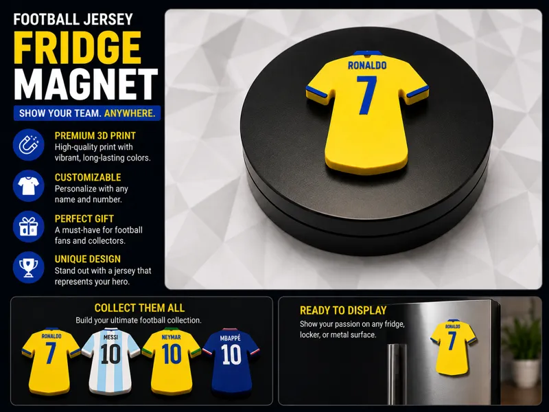 Customizable Football Jersey Fridge Magnet