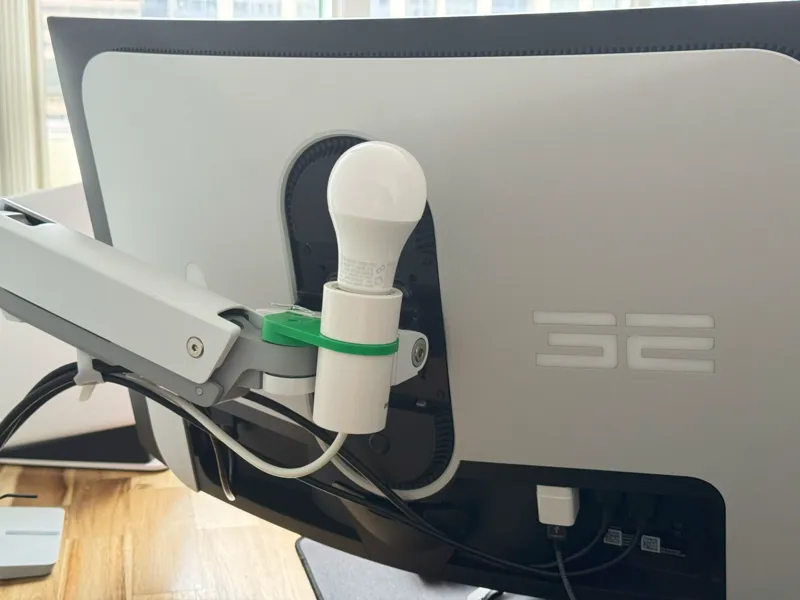 Lightbulb Cord Holder for Ergotron HX Monitor Arm