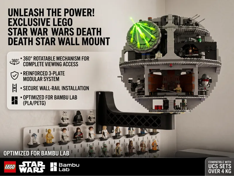 Soporte Pared Giratorio Star Wars Death Star 75159