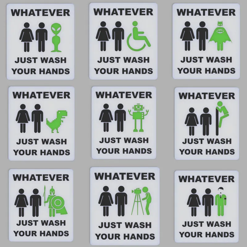 Funny Sign "Whatever, just wash your hands"