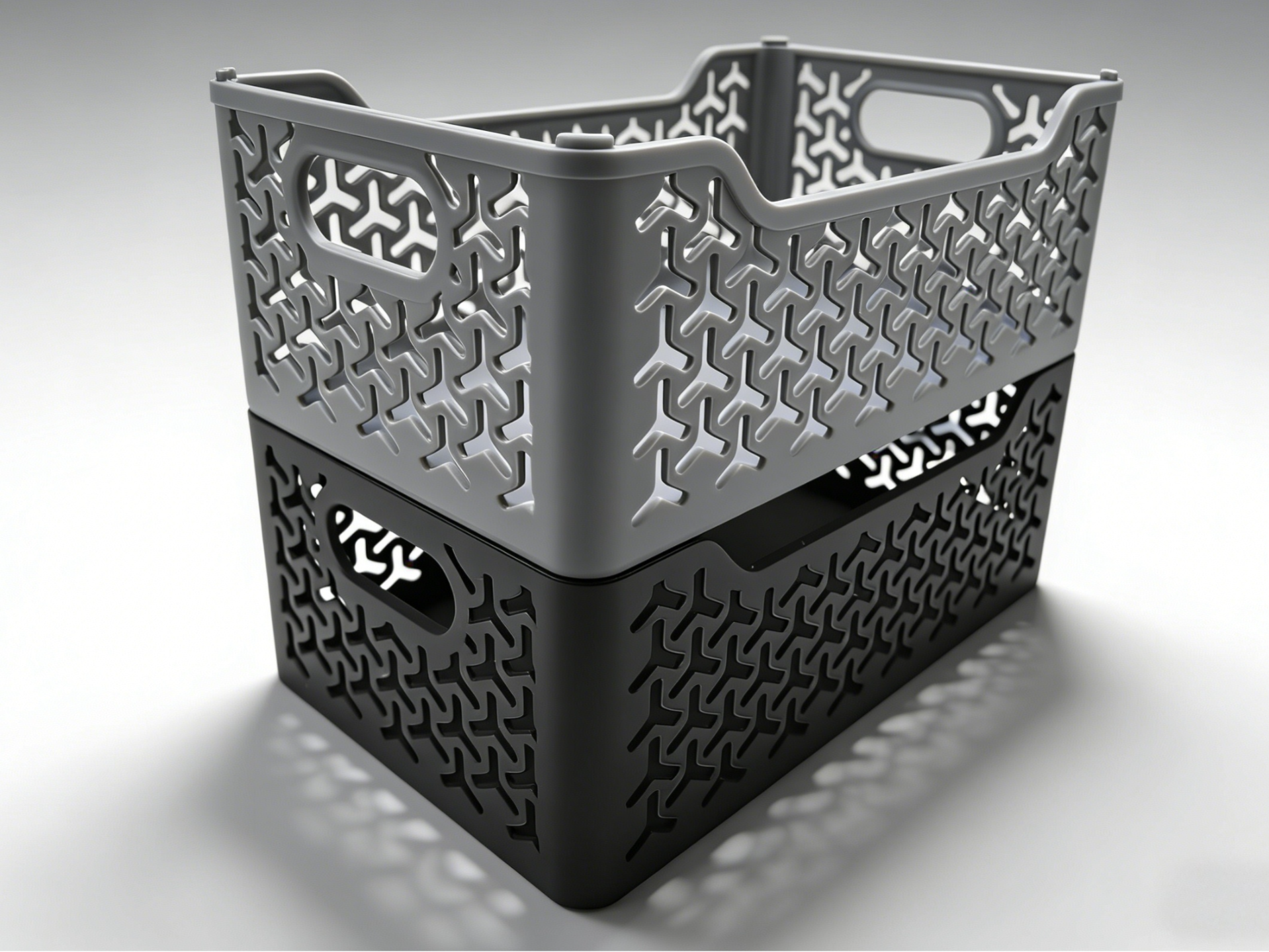 精致高级 结实实用｜可堆叠镂空收纳筐Stackable Hollow Storage Basket
