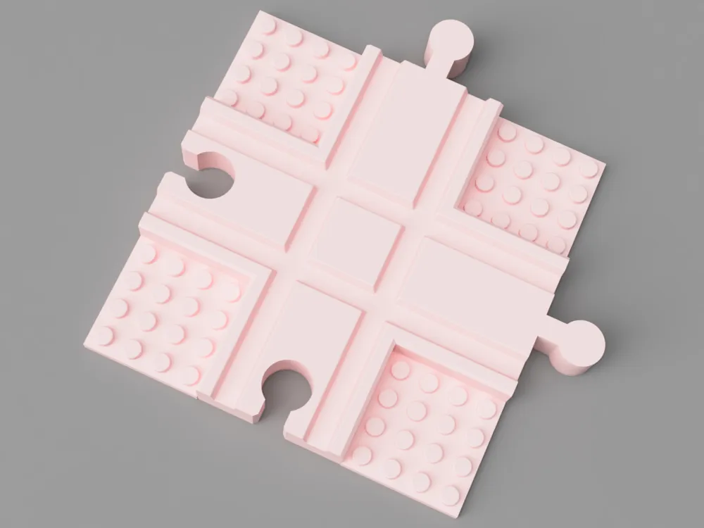 Crossing Rails with LegoBricks plate (wooden rail) by Jakub Lattenberg ...