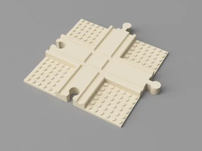 Crossing Rails with LegoBricks plate (wooden rail) by Jakub Lattenberg ...