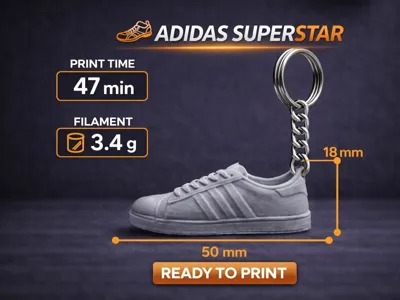 Adidas Superstar | Sneaker Keychain - Free 3D Print Model - MakerWorld