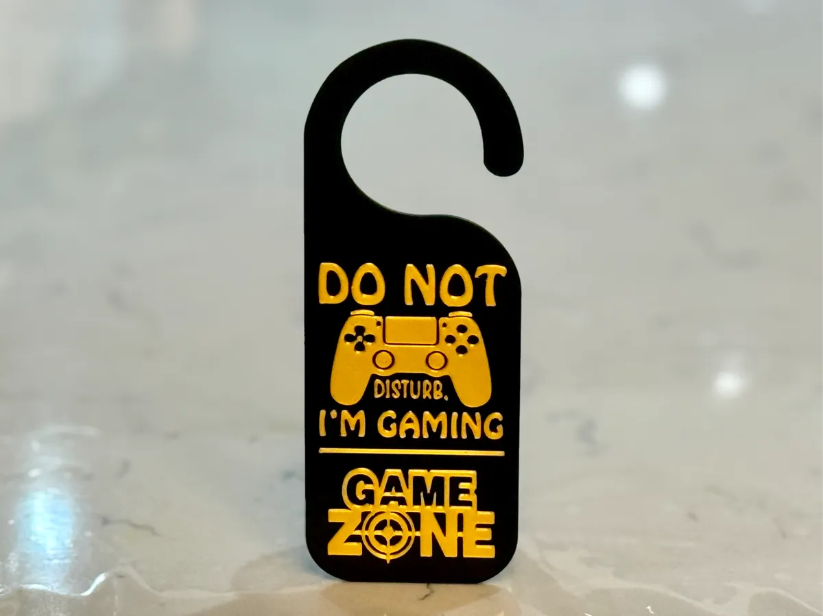 Gamer Door Sign / Hanger – Do Not Disturb - Free 3D Print Model ...