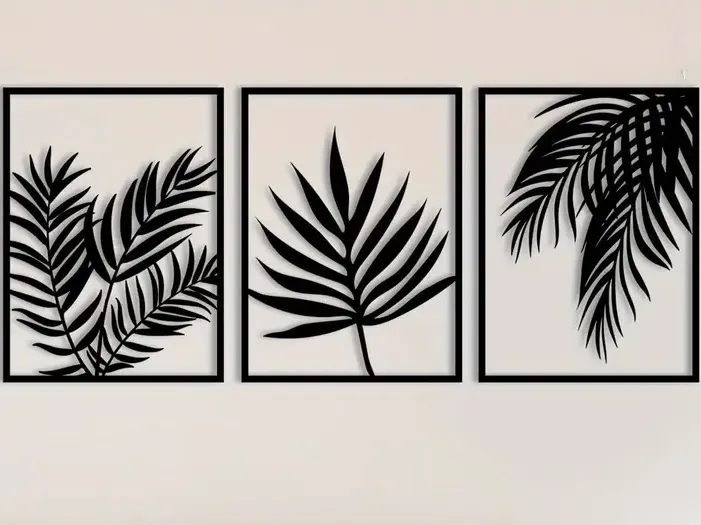 3 Piece Tropical Plants wall decor